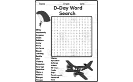 D-Day Word Search 2nd 3rd 4th 5th Grade Worksheet Activity