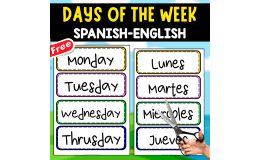 DAYS OF THE WEEK | ENGLISH-SPANISH