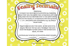 Dealing Decimals Activity