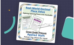 Decimal Place Value Worksheet: Swimming Times to the Hundredths