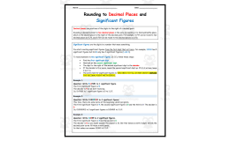 Decimal Places and Significant Figures