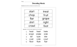 Decoding Words Worksheet – Reading Fluency