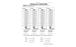 Degrees on a Thermometer Worksheet