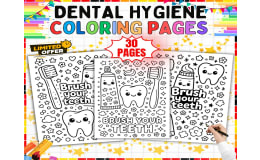 Dental Health Coloring Pages - 30 Printable Art Activity Sheets K-5
