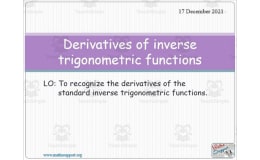 Derivatives of Inverse Trig Functions – PowerPoint