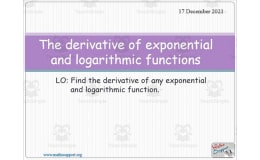 Derivative of exponential and logarithmic functions