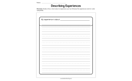 Describing Experiences Worksheet