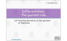 Differentiation: The quotient rule