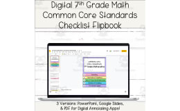 Digital 7th Grade Math Common Core State Standards Checklist Flipbook