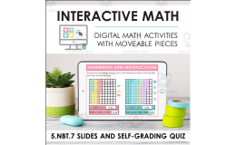 Digital Math for 5.NBT.7 - Add, Subtract, Multiply, and Divide Decimals (Slides + Self-Grading Quiz)