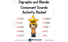 Digraph WH Consonant Sound Activity Packet and Worksheets