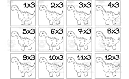 Dinosaur Multiplication Custom Craft Cards x3