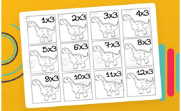 Dinosaur Multiplication Custom Craft Cards x3