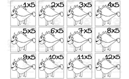 Dinosaur Multiplication Custom Craft Cards x5