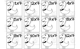 Dinosaur Multiplication Custom Craft Cards x7