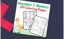 Dinosaurs and Numbers Coloring Pages