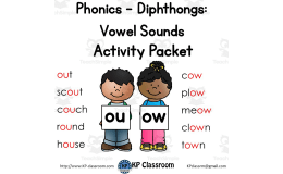 OU OW Diphthong – Phonics Activity Packet