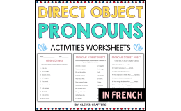 Direct Object Pronouns Practice Grammar Worksheets in French