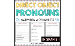 Direct Object Pronouns Practice Grammar Worksheets in Spanish