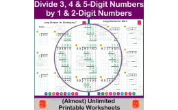 Divide 3,4,5-digit numbers by 1 & 2-digit numbers