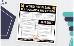 Division and Multiplication Word Problems Maths Worksheets in French