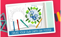 DIY EARTH DAY POSTER, APRIL HANDPRINT CRAFT, HOMESCHOOL ACTIVITY