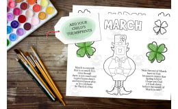 DIY Handprint Calendar - March Poem & Colouring Activity