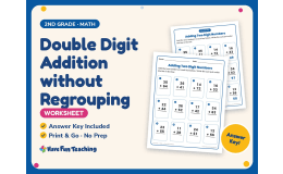 Double Digit Addition without Regrouping Worksheet – 2nd Grade Math