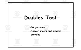 Doubles and Halves Test
