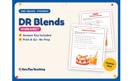DR Blends Worksheet – 2nd Grade Consonants Practice + Answer Key