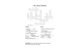Dr. Seuss Crossword Puzzle
