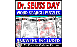 Dr. Seuss Puzzles Activities No Prep Sub Plans + Answers