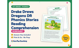Drake Draws Dragons DR Phonics Stories Reading Worksheet – 1st Grade