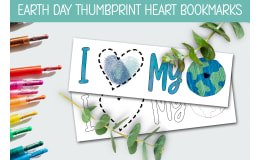 EARTH DAY CRAFT, THUMBPRINT ART, DIY SPRING BOOKMARKS