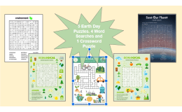 Earth Day Word Searches and Earth Day Crossword Puzzle