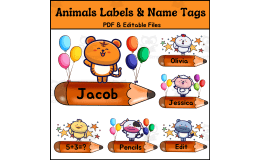 Editable Animal-Themed Name Tags & Labels