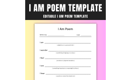 Editable I Am Poem Template for Younger Students with Instructions