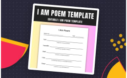 Editable I Am Poem Template for Younger Students with Instructions