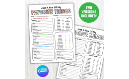 Editable My Favorite Things Survey Questionnaire - Back to School