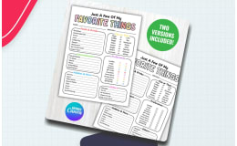 Editable My Favorite Things Survey Questionnaire - Back to School