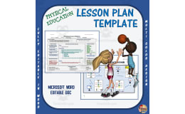 Editable PE Lesson Plan Template – 3 Color Options
