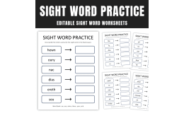 Editable Sight Word Worksheets, Unscramble Sight Words Game Activity