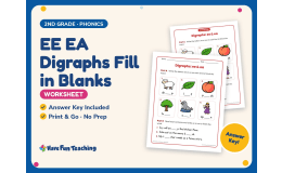 EE EA Digraphs Fill in Blanks Worksheet – 2nd Grade Long Vowels