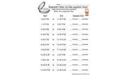 Elapsed Time Quarter Hour Worksheet