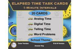 Elapsed Time to the Nearest 1 Minute Task Cards