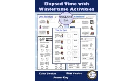 Elapsed Time Worksheets - Snow Much Fun!