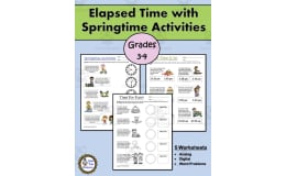 Elapsed Time Worksheets - Springtime