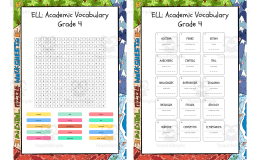 ELL Academic Vocabulary Grade 4 word search, scramble and crossword pu