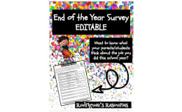 End of the Year Parent Survey - EDITABLE