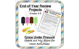 End-of-Year Review Projects for Grades 4-8: Math, Science, Social Studies Review for the Last Week of School